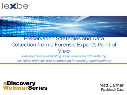 Preservation Strategies and Data Collection from a Forensic Expert’s Point of View