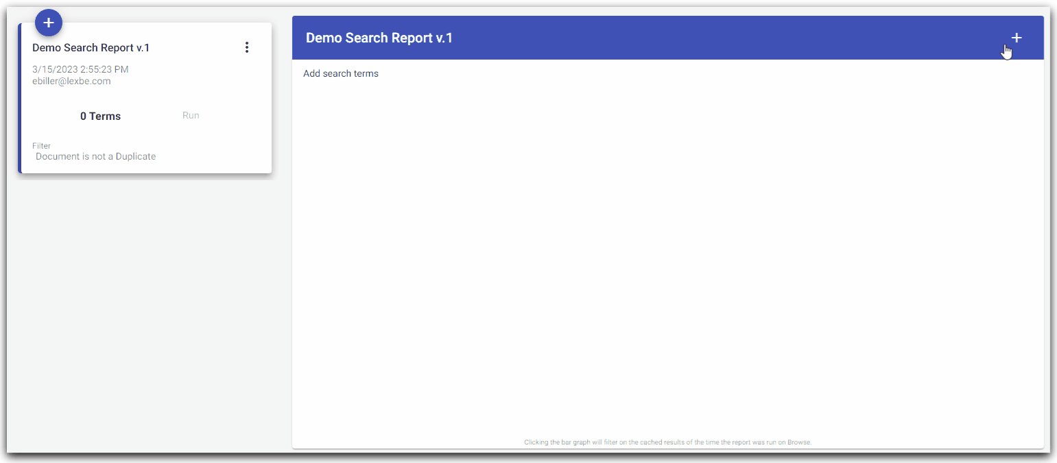 Filter your documents by search term report hits to locate the relevant documents for your case.
