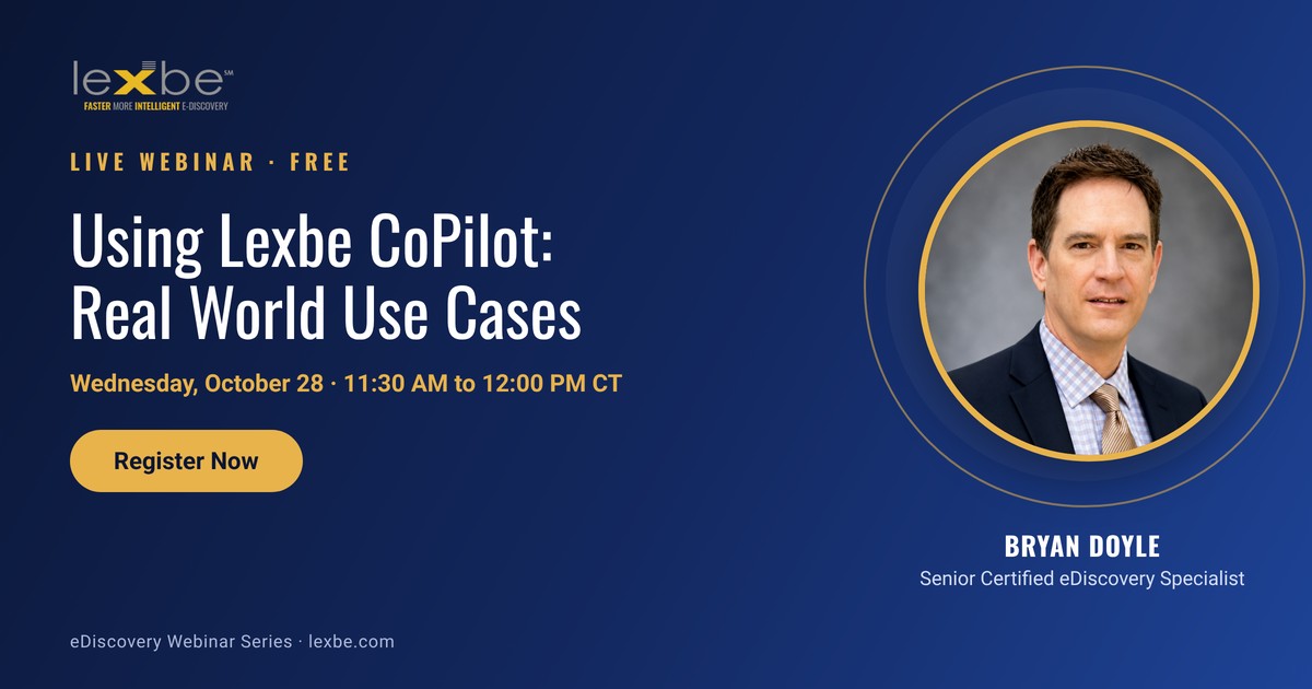 Register free for the Lexbe CoPilot webinar on October 28, 2026 and see how to summarize a deposition and get answers from your case documents